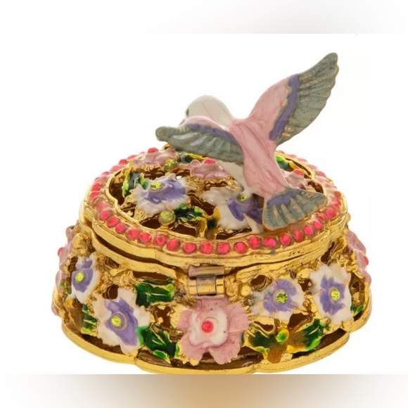 New Hummingbird Floral rhinestone jewelry box - Picture 5 of 5
